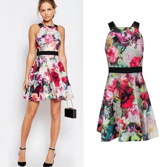 Ted Baker Samra Floral Fit and Flare Dress - Picture 1 of 7